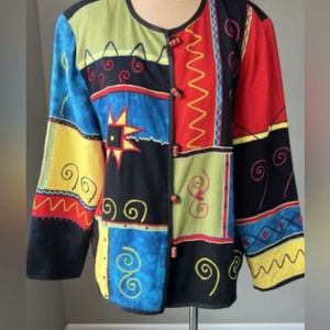 Drapers and Damons vintage multi print button down shacket size medium